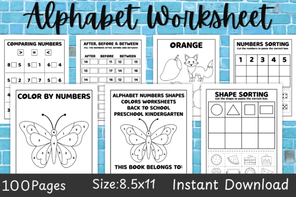 Alphabet Numbers Shapes Colors Worksheet: A Back-to-School Essential for Preschoolers and Kindergarteners