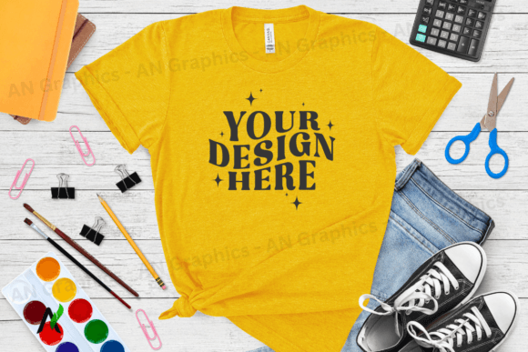 Bella Canvas 3413 Female Mockup - 039: The Ultimate Tool for Back To School T-Shirt Designs