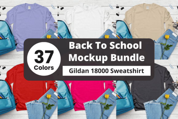 Boost Your Design Workflow with Gildan 18000 Sweatshirt Mockup Bundle