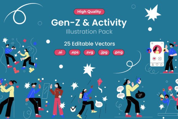 Gen Z and Activity Object Illustration