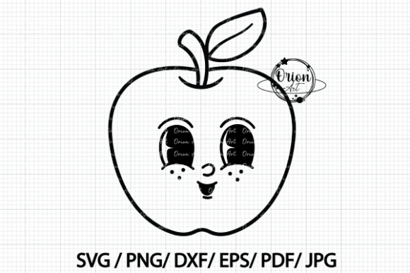 Kawaii Apple SVG PNG Clipart
