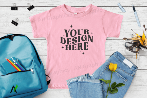 Professional T-Shirt Mockup for Kids: Bella Canvas 3001B Mockup - 008